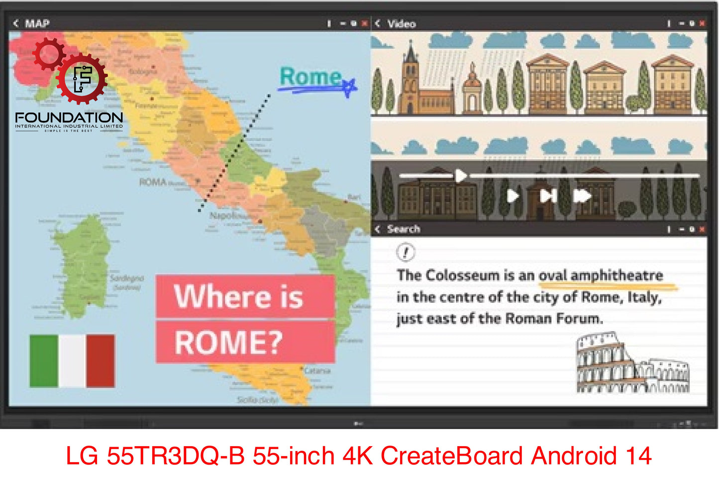 LG 55TR3DQ-B 55" CreateBoard Interactive Panel 4K Android 14 Google EDLA 2025 NEW Model
