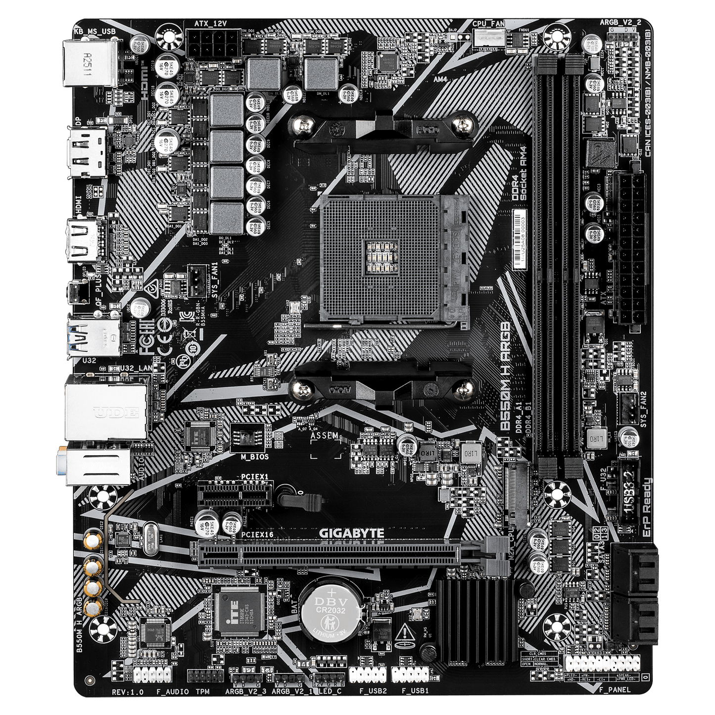 GIGABYTE Ultra Durable AM5 B550 MATX GA-B550M H ARGB MotherboardAMD B550 Series (supports AMD Ryzen™ 5000 Series / Ryzen™ 5000 G Series / Ryzen™ 4000 G Series and Ryzen™ 3000 and Ryzen™ 3000 G-Series processors)