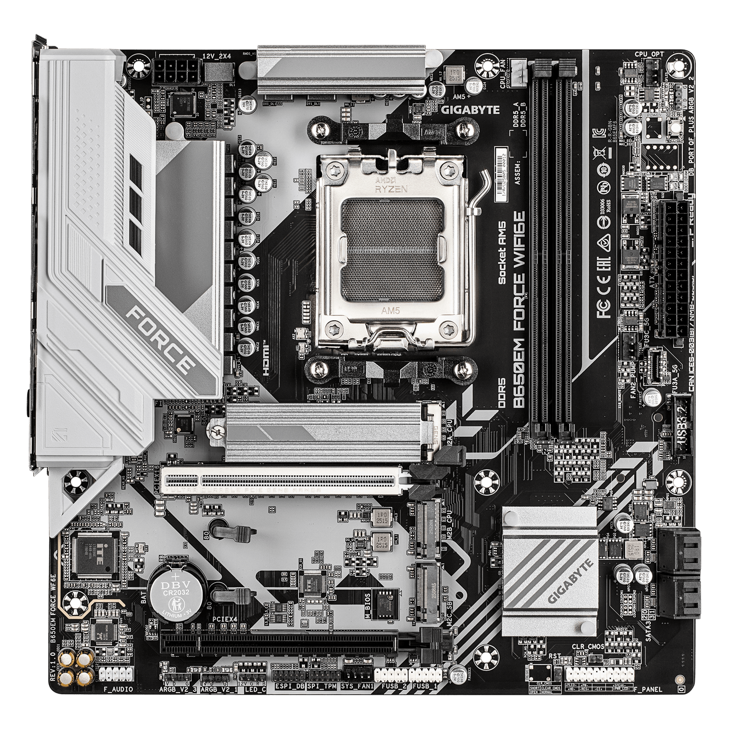 GIGABYTE FORCE AM5 B650 MATX GA-B650EM FORCE WF6E Motherboard AMD B650 Series (supports AMD Ryzen™ 7000 / Ryzen™ 8000 / Ryzen™ 9000 series processors)