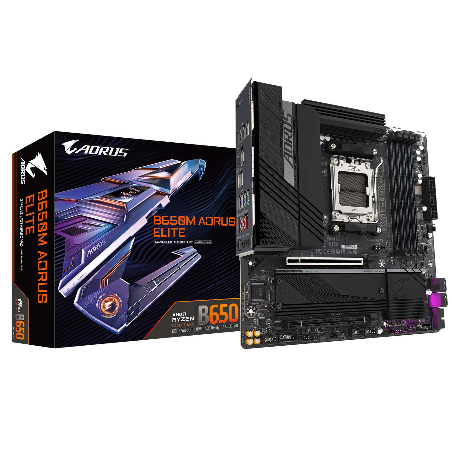 GIGABYTE AORUS AM5 B650 MATX GA-B650M AOURS ELITE Motherboard AMD B650 Series (supports AMD Ryzen™ 7000 / Ryzen™ 8000 / Ryzen™ 9000 series processors) (副本)