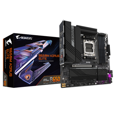 GIGABYTE AORUS AM5 B650 MATX GA-B650M AOURS ELITE Motherboard AMD B650 Series (supports AMD Ryzen™ 7000 / Ryzen™ 8000 / Ryzen™ 9000 series processors) (副本)