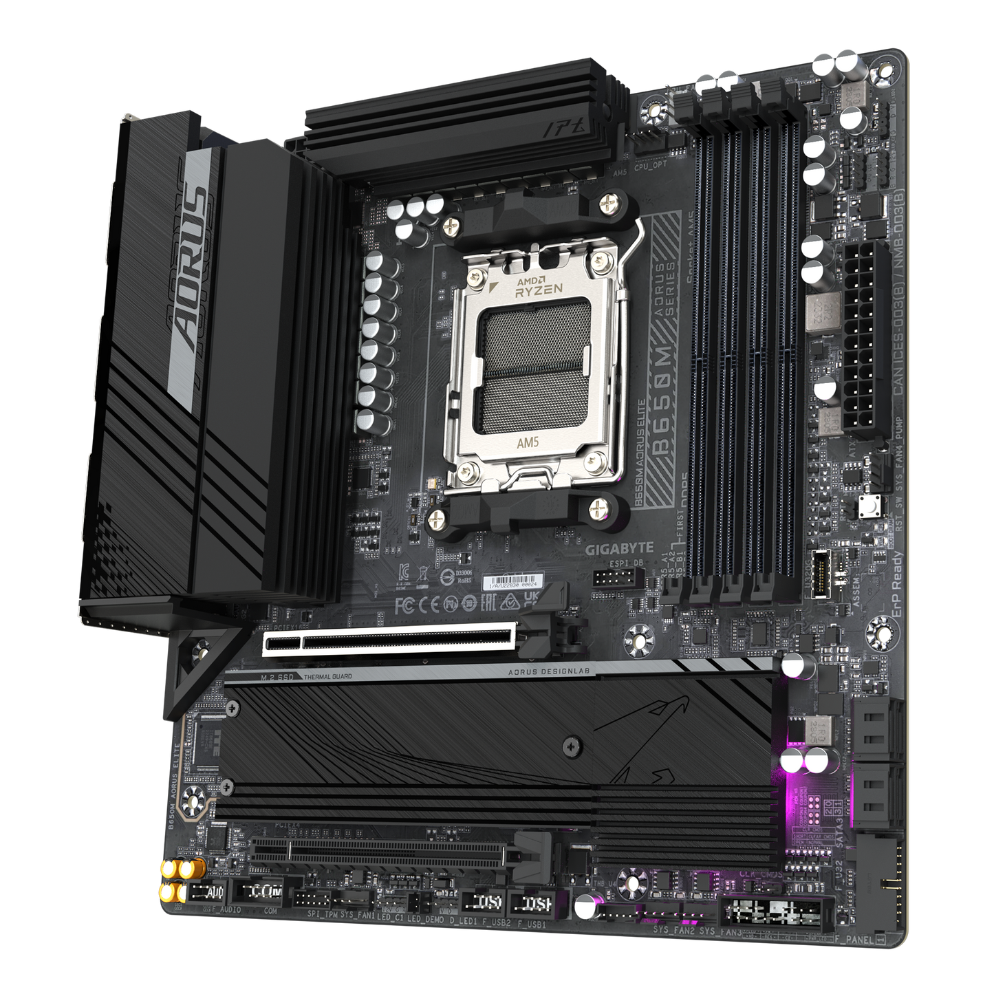 GIGABYTE AORUS AM5 B650 MATX GA-B650M AOURS ELITE Motherboard AMD B650 Series (supports AMD Ryzen™ 7000 / Ryzen™ 8000 / Ryzen™ 9000 series processors) (副本)