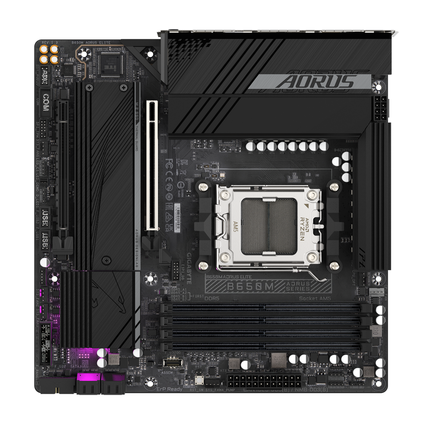 GIGABYTE AORUS AM5 B650 MATX GA-B650M AOURS ELITE Motherboard AMD B650 Series (supports AMD Ryzen™ 7000 / Ryzen™ 8000 / Ryzen™ 9000 series processors) (副本)