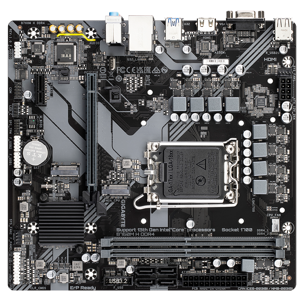 GIGABYTE Ultra Durable B760 MATX DDR4 GA-B760M H DDR4 Motherboard