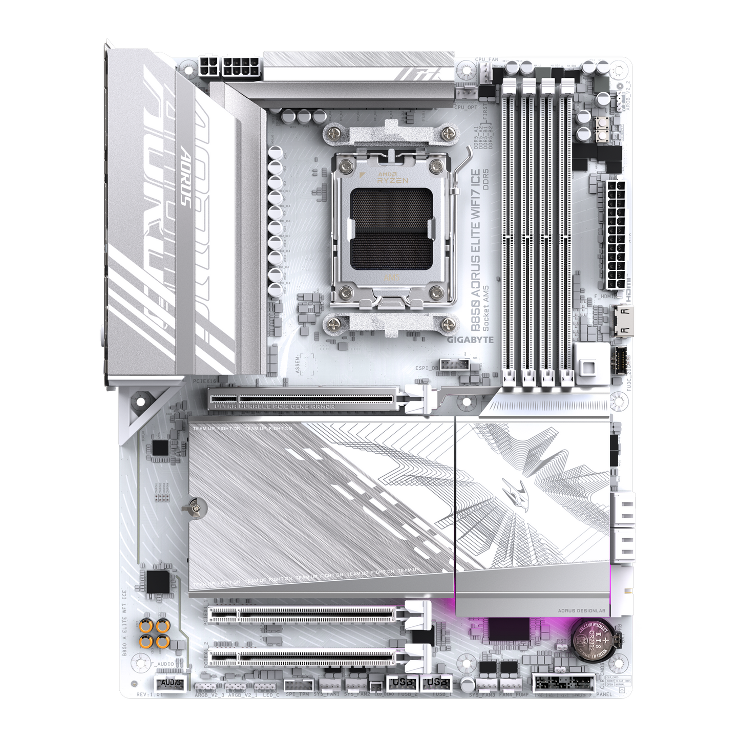 GIGABYTE AORUS AM5 B850 ATX GA-B850 A ELITE WF7 ICE Motherboard AMD B850 Series (supports AMD Ryzen™ 9000 / Ryzen™ 8000 / Ryzen™ 7000 series processors)