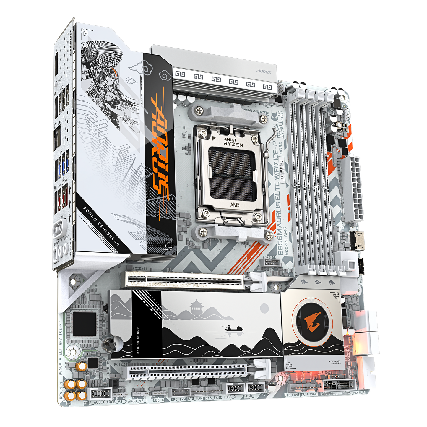 GIGABYTE AORUS AM5 B850 二次元 GA-B850M A ELT WF7 ICE-P Motherboard  AMD B850 Series (supports AMD Ryzen™ 9000 / Ryzen™ 8000 / Ryzen™ 7000 series processors)