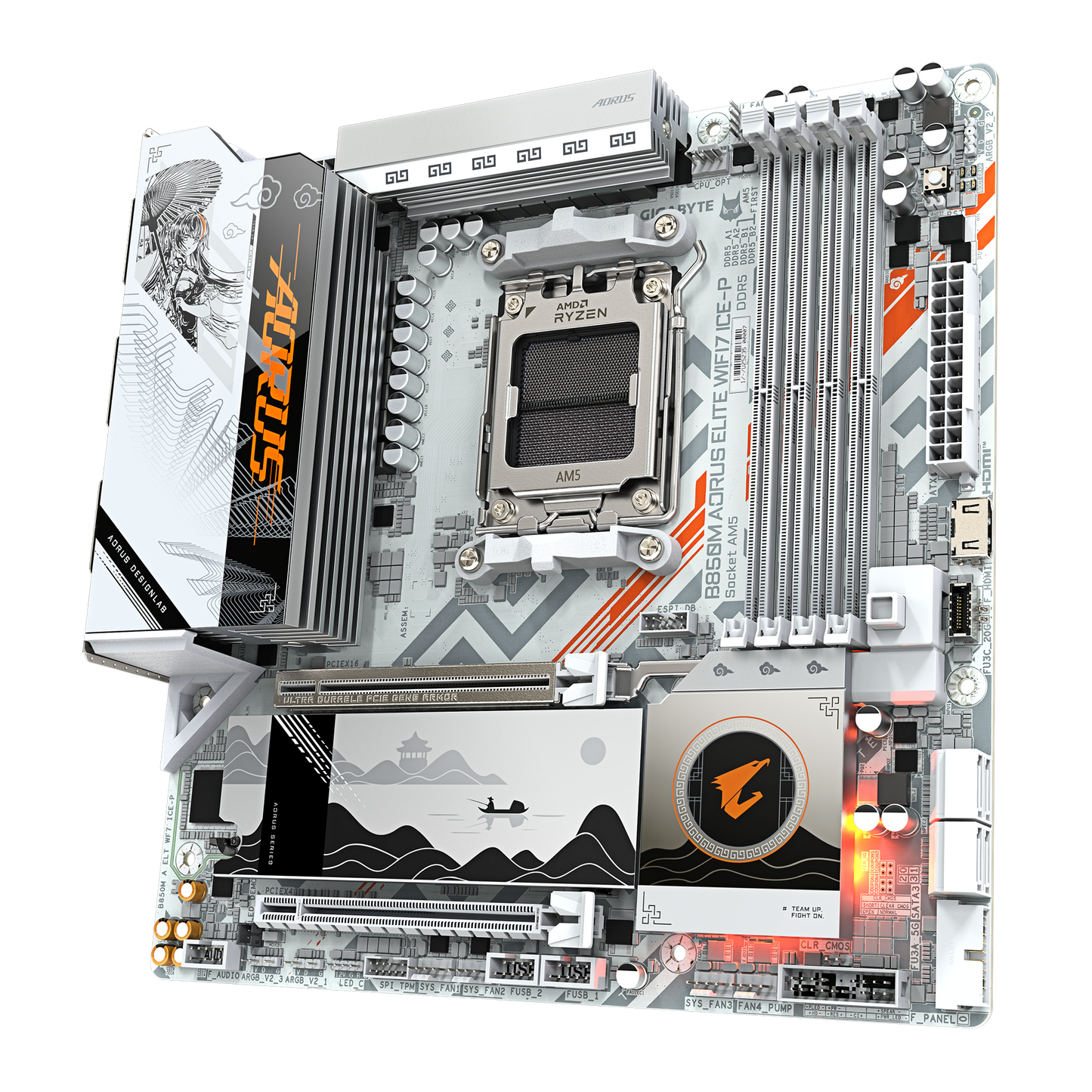 GIGABYTE AORUS AM5 B850 二次元 GA-B850M A ELT WF7 ICE-P Motherboard  AMD B850 Series (supports AMD Ryzen™ 9000 / Ryzen™ 8000 / Ryzen™ 7000 series processors)