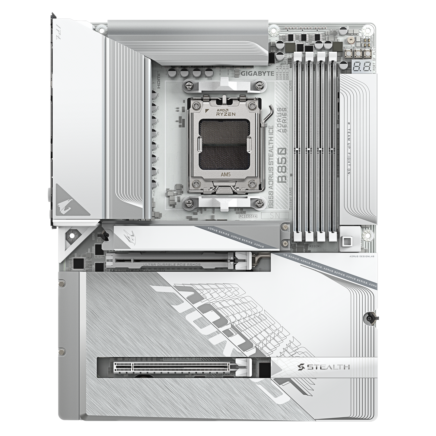 GIGABYTE AORUS AM5 B850 背插 GA-B850 A STEALTH ICE Motherboard  AMD B850 Series (supports AMD Ryzen™ 9000 / Ryzen™ 8000 / Ryzen™ 7000 series processors)