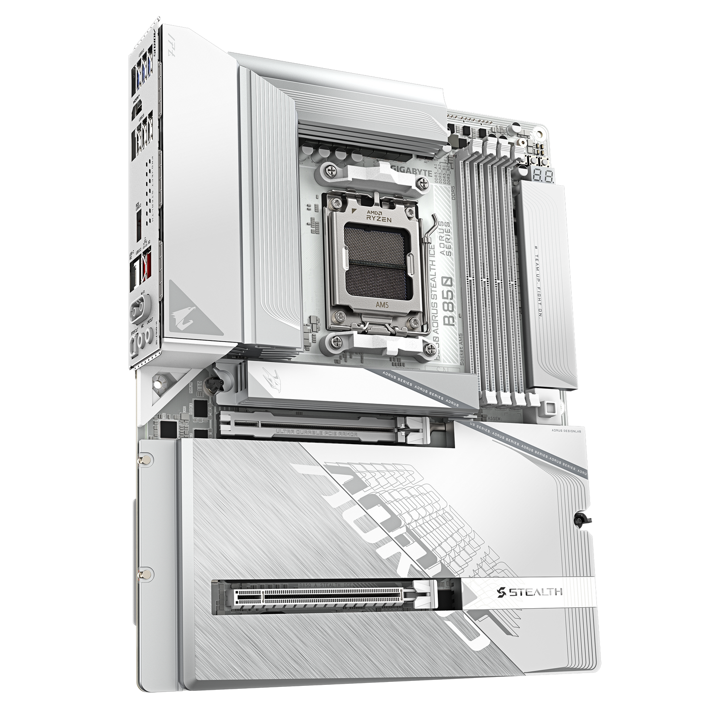 GIGABYTE AORUS AM5 B850 背插 GA-B850 A STEALTH ICE Motherboard  AMD B850 Series (supports AMD Ryzen™ 9000 / Ryzen™ 8000 / Ryzen™ 7000 series processors)
