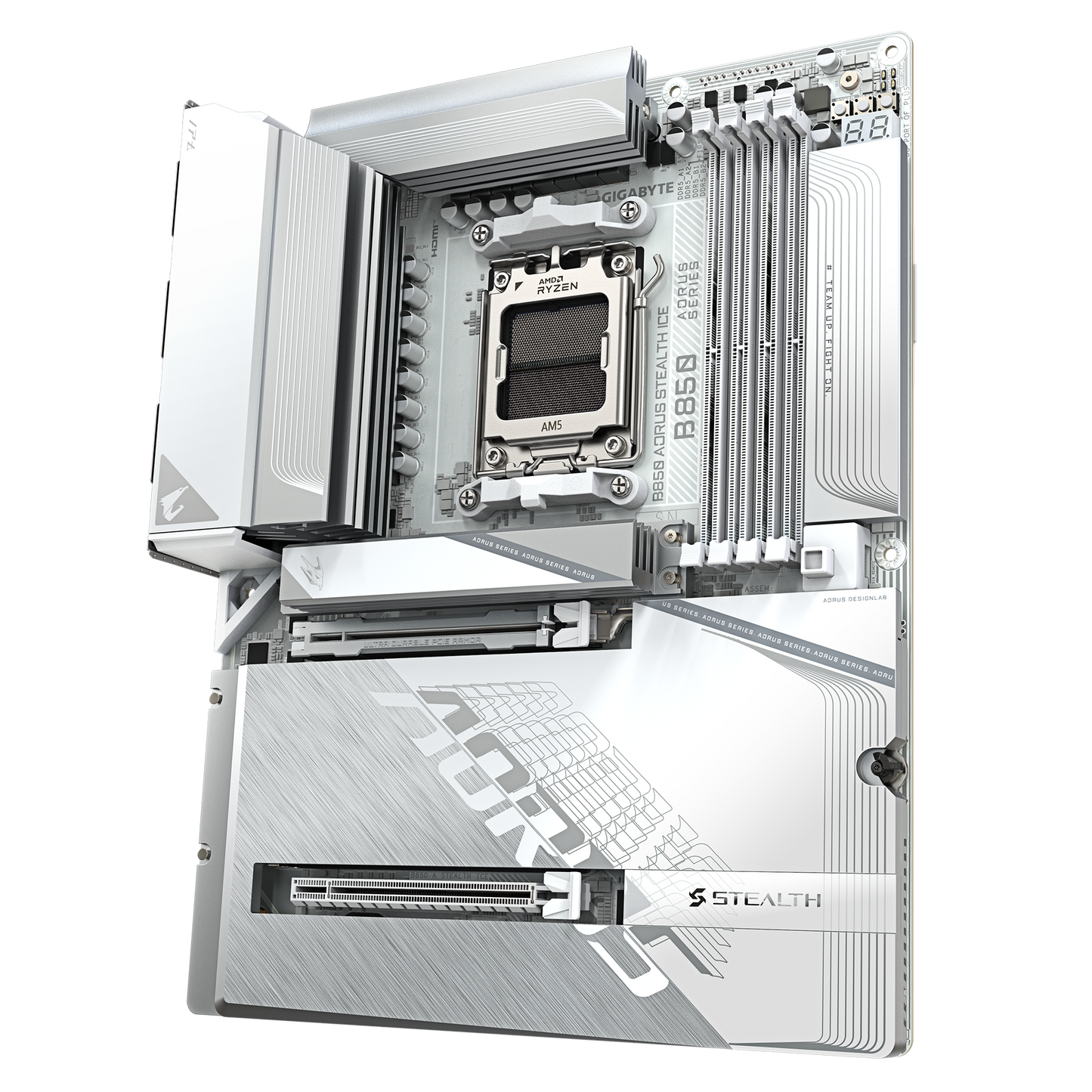 GIGABYTE AORUS AM5 B850 背插 GA-B850 A STEALTH ICE Motherboard  AMD B850 Series (supports AMD Ryzen™ 9000 / Ryzen™ 8000 / Ryzen™ 7000 series processors)