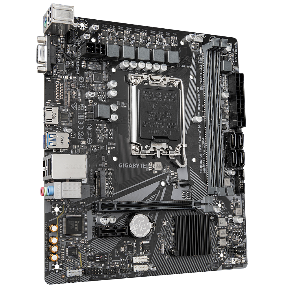 GIGABYTE Ultra Durable H610 MATX GA-H610M H V3 DDR4 Motherboard (Supports 14th, 13th and 12th generation Intel® Core™ processors)