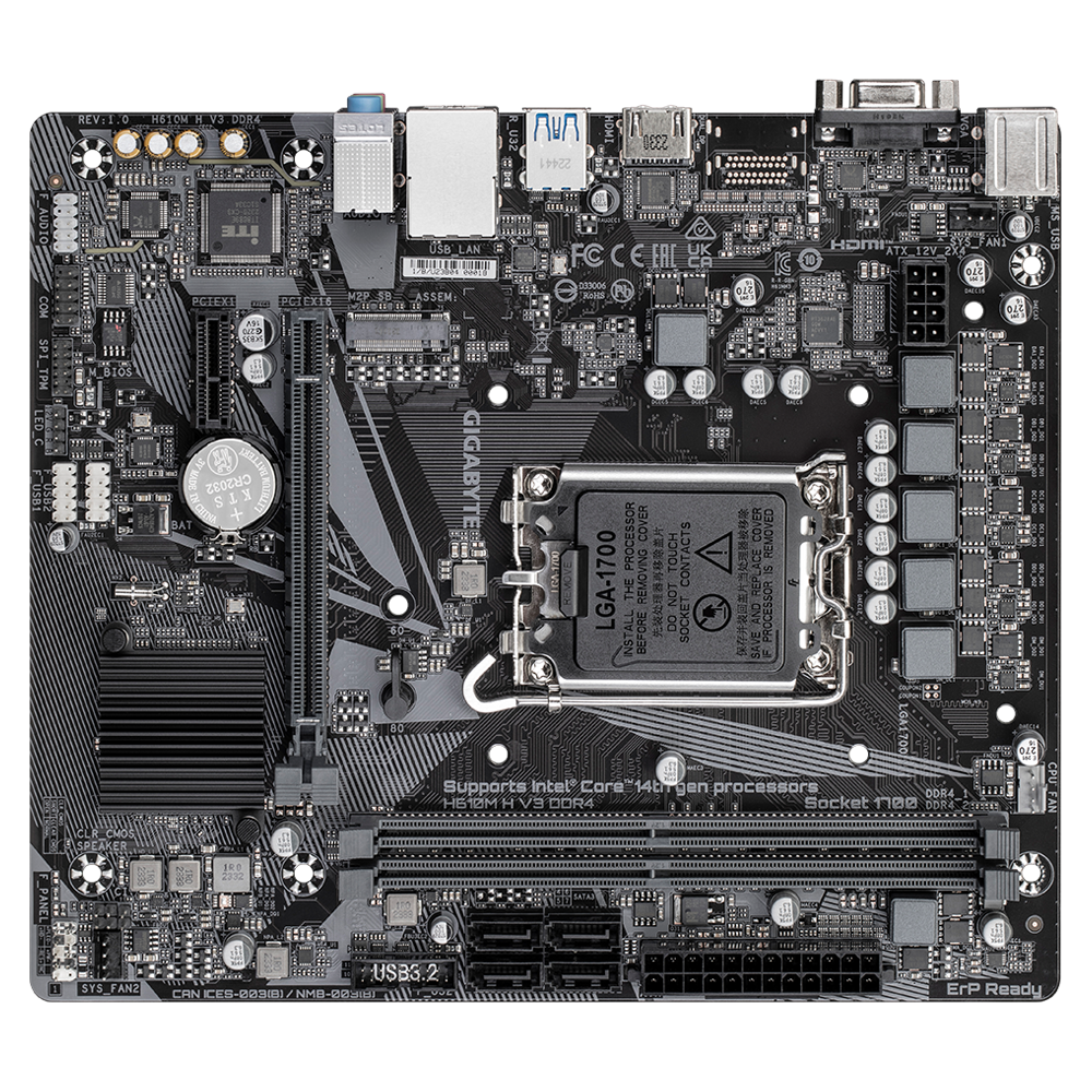 GIGABYTE Ultra Durable H610 MATX GA-H610M H V3 DDR4 Motherboard (Supports 14th, 13th and 12th generation Intel® Core™ processors)