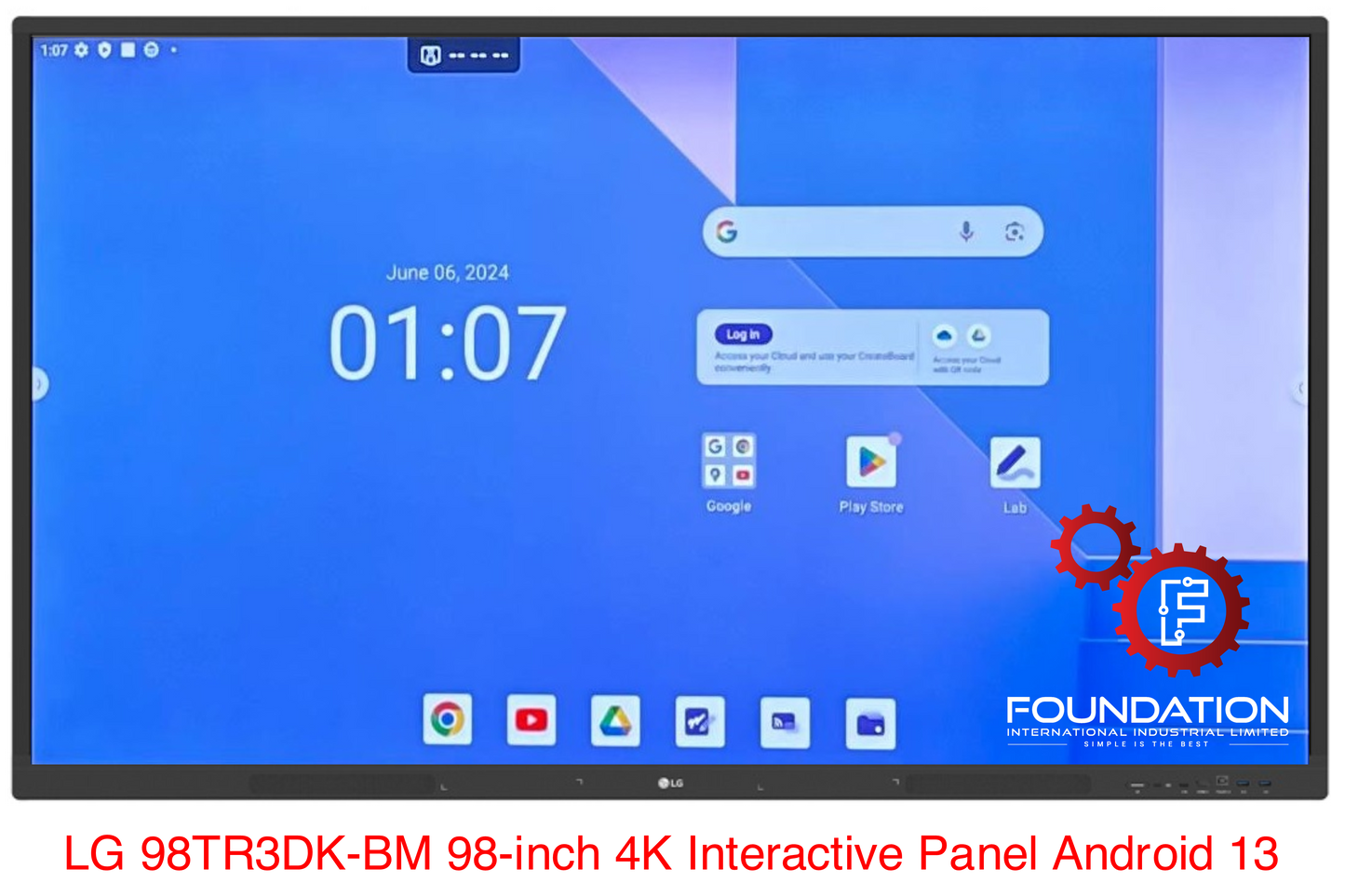 LG 98TR3DK-BM 98-inchs CreateBoard Interactive Panel 4K Android 13 Google EDLA