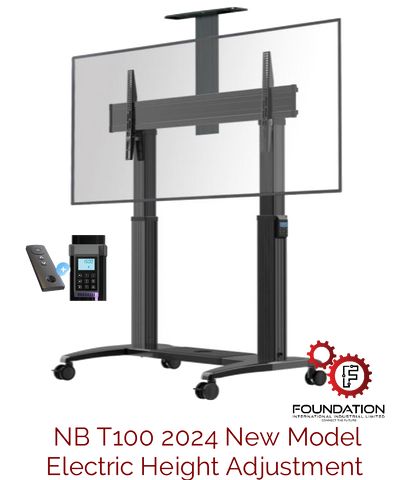 NB T100 75-120 Inch Motorized Lift Mobile TV Stand
