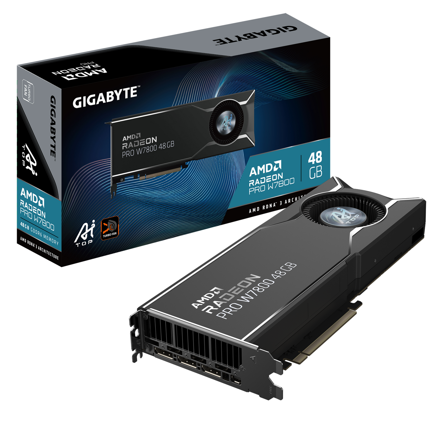 GIGABYTE AI	Radeon™ PRO W7800	GV-W7800 AI TOP 48G Graphics Card (預訂 4-8 週)