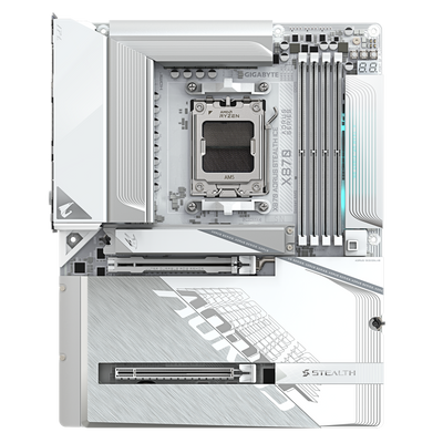 GIGABYTE AORUS AM5 X870 背插 GA-X870 A STEALTH ICE Motherboard  AMD X870 Series (supports AMD Ryzen™ 9000 / Ryzen™ 8000 / Ryzen™ 7000 series processors)