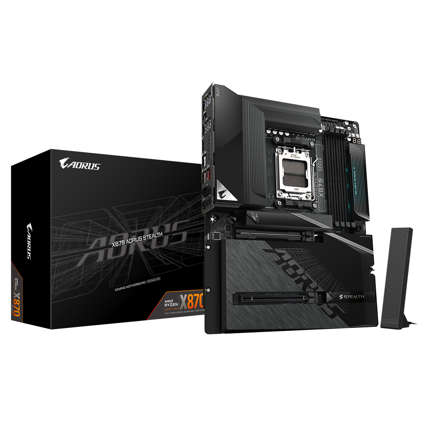 GIGABYTE AORUS AM5 X870 背插 GA-X870 A STEALTH Motherboard  AMD X870 Series (supports AMD Ryzen™ 9000 / Ryzen™ 8000 / Ryzen™ 7000 series processors)