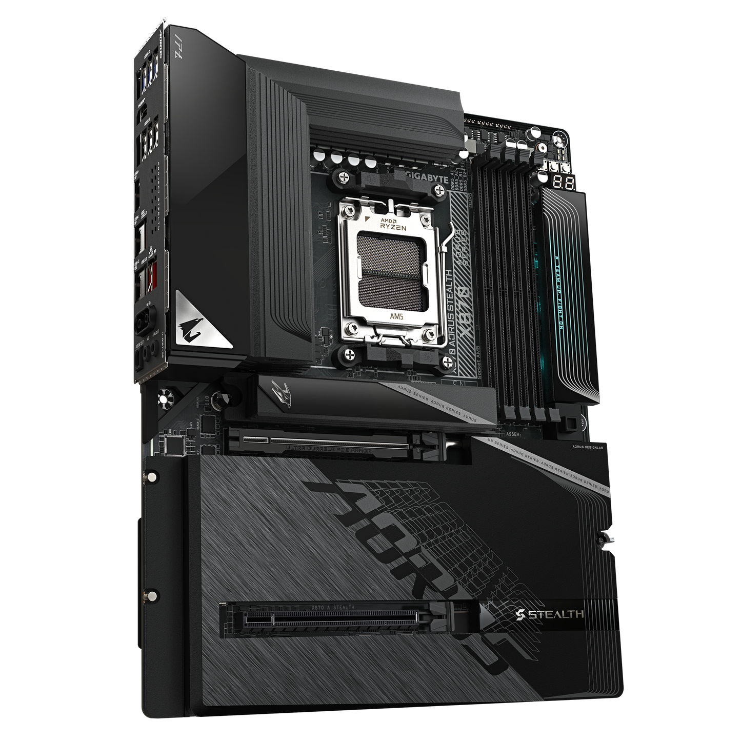 GIGABYTE AORUS AM5 X870 背插 GA-X870 A STEALTH Motherboard  AMD X870 Series (supports AMD Ryzen™ 9000 / Ryzen™ 8000 / Ryzen™ 7000 series processors)
