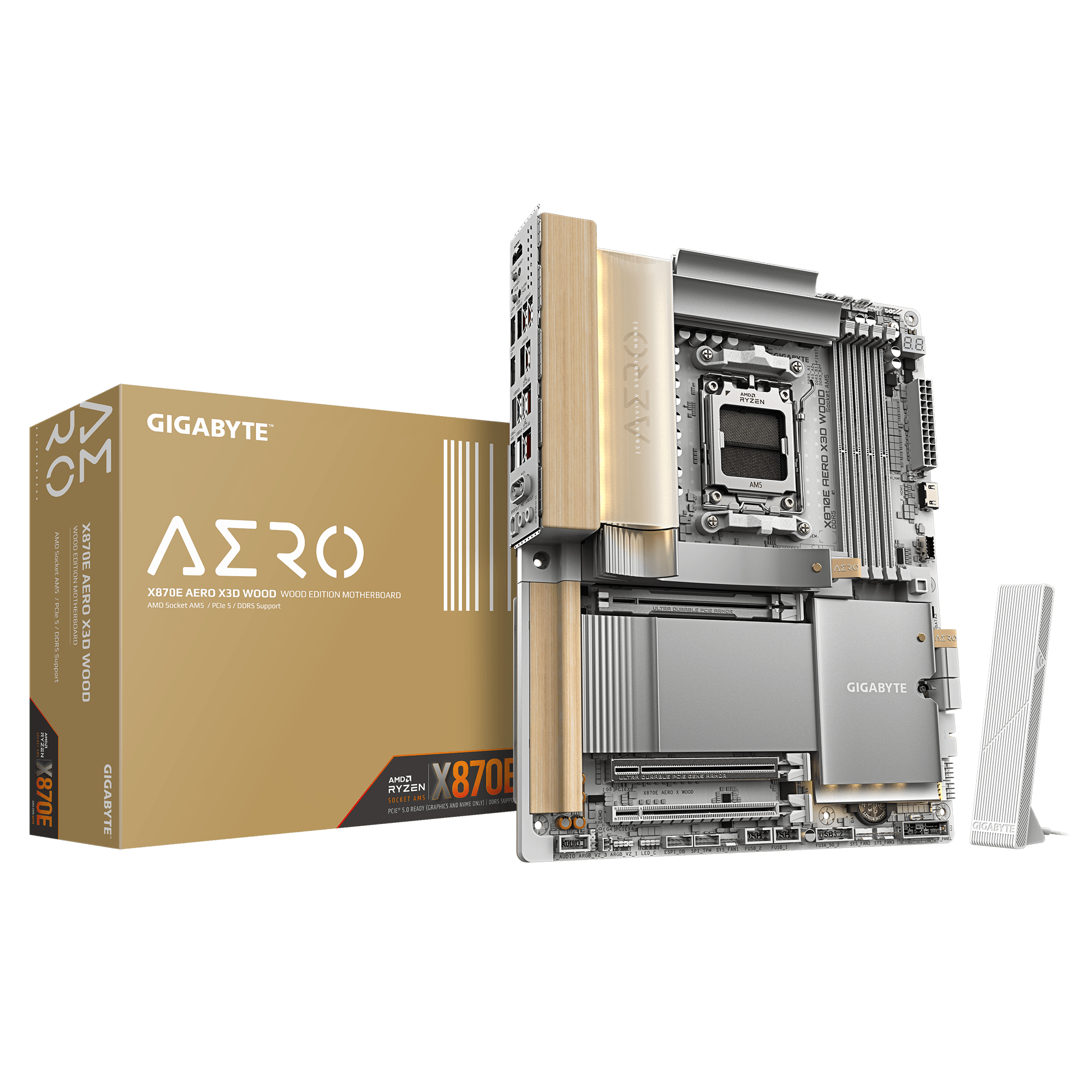 GIGABYTE AORUS X3D Model GA-X870E AERO X WOOD Motherboard AMD X870 Ser ...