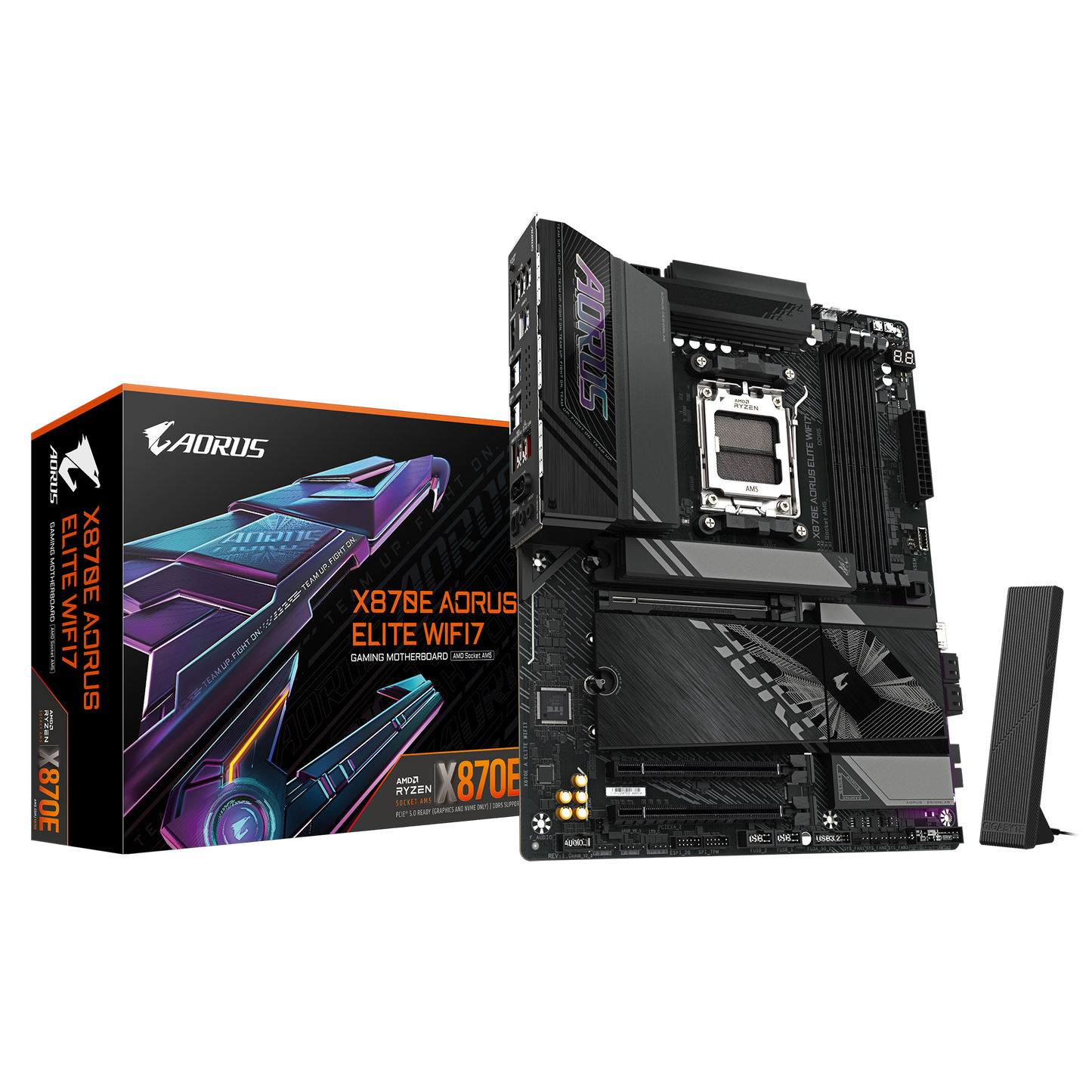 GIGABYTE AORUS AM5 X870E ATX GA-X870E A ELITE WIFI7 Motherboard  AMD X870 Series (supports AMD Ryzen™ 9000 / Ryzen™ 8000 / Ryzen™ 7000 series processors)