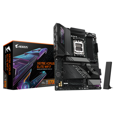 GIGABYTE AORUS AM5 X870E ATX GA-X870E A ELITE WIFI7 Motherboard  AMD X870 Series (supports AMD Ryzen™ 9000 / Ryzen™ 8000 / Ryzen™ 7000 series processors)