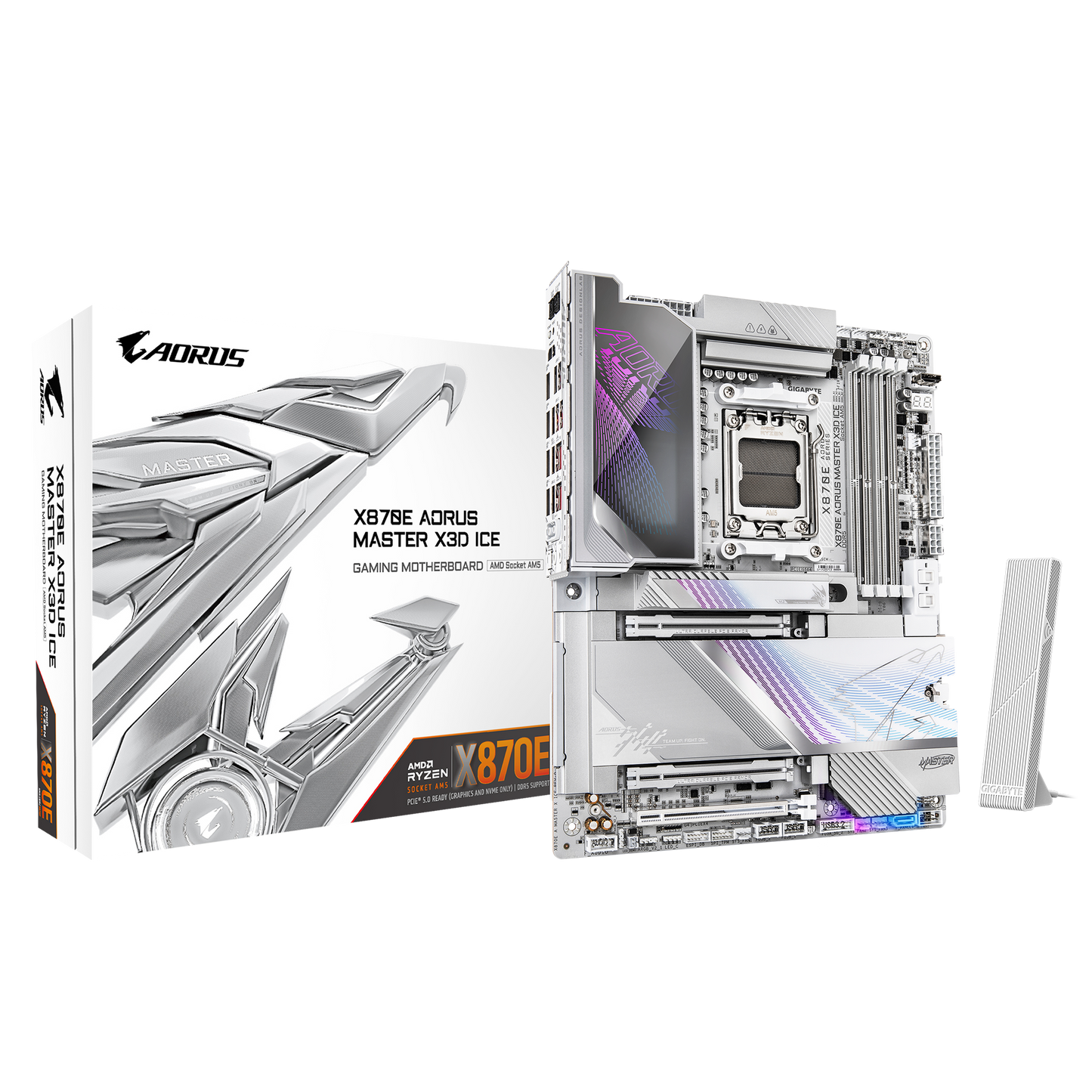 GIGABYTE AORUS X3D Model GA-X870E A MASTER X ICE Motherboard  AMD X870 Series (supports AMD Ryzen™ 9000 / Ryzen™ 8000 / Ryzen™ 7000 series processors)