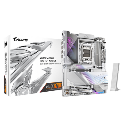 GIGABYTE AORUS X3D Model GA-X870E A MASTER X ICE Motherboard  AMD X870 Series (supports AMD Ryzen™ 9000 / Ryzen™ 8000 / Ryzen™ 7000 series processors)