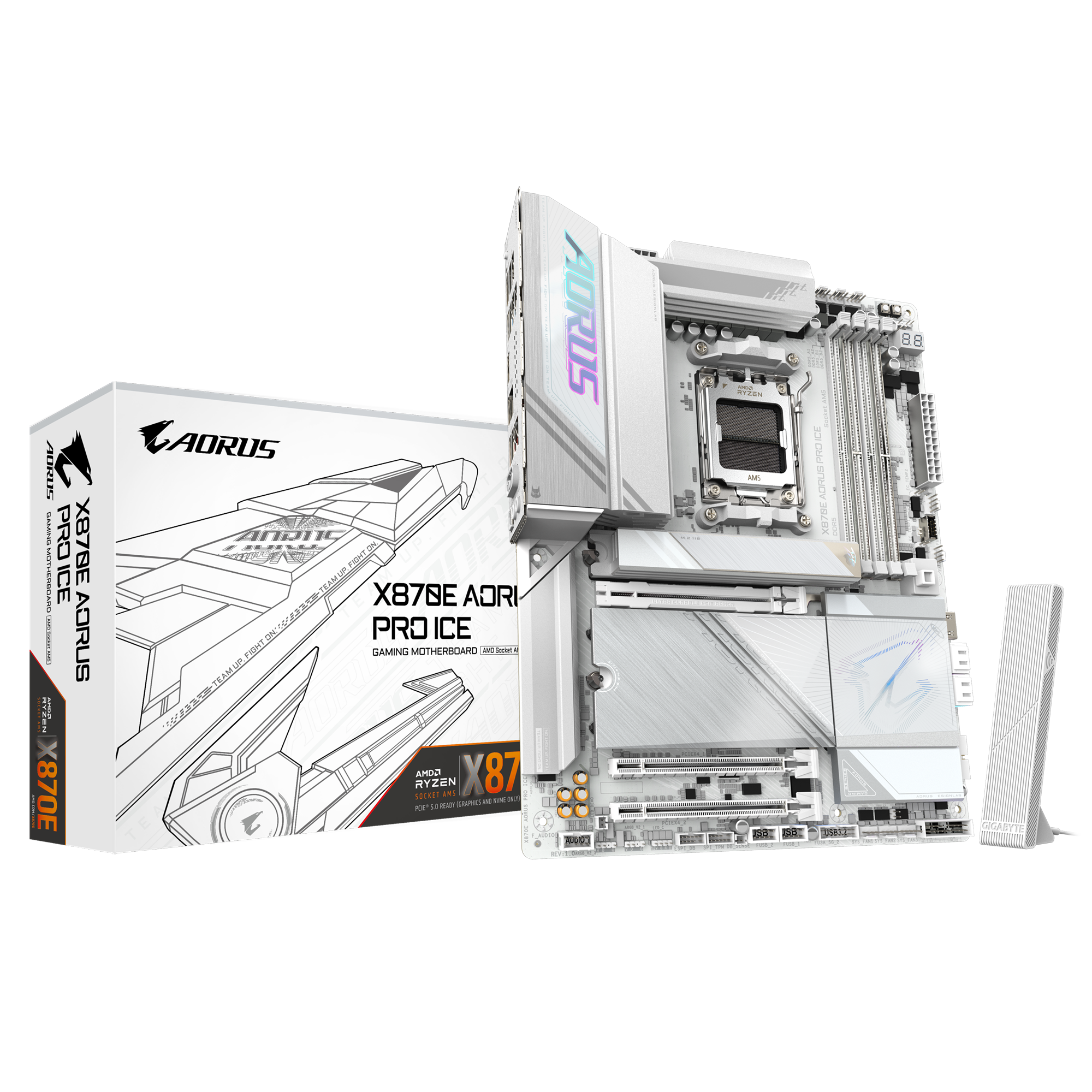 GIGABYTE AORUS AM5 X870E ATX GA-X870E AORUS PRO ICE Motherboard AMD X8 ...