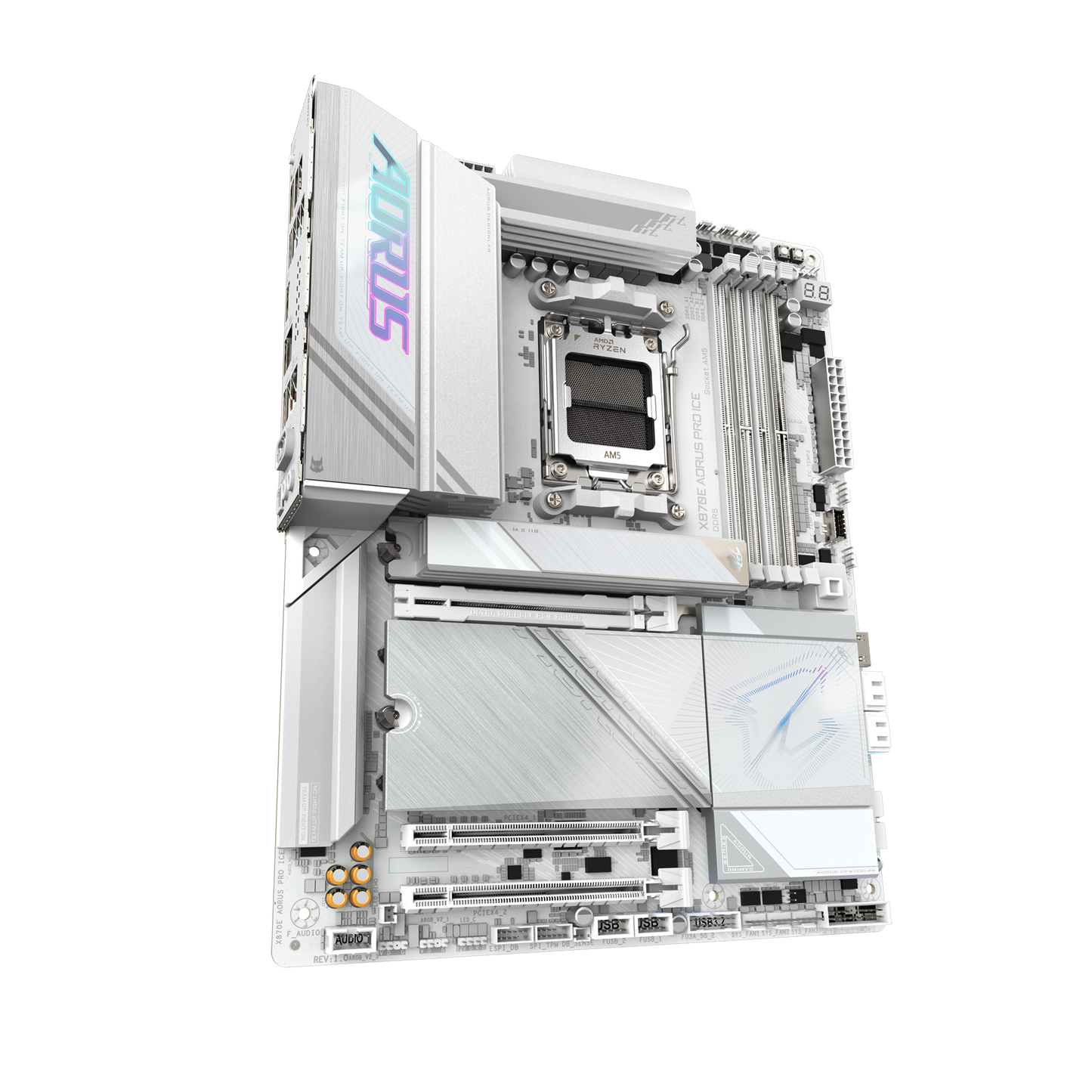 GIGABYTE AORUS AM5 X870E ATX GA-X870E AORUS PRO ICE Motherboard  AMD X870 Series (supports AMD Ryzen™ 9000 / Ryzen™ 8000 / Ryzen™ 7000 series processors)