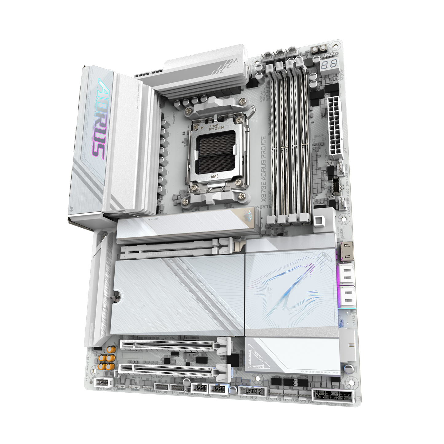 GIGABYTE AORUS AM5 X870E ATX GA-X870E AORUS PRO ICE Motherboard  AMD X870 Series (supports AMD Ryzen™ 9000 / Ryzen™ 8000 / Ryzen™ 7000 series processors)