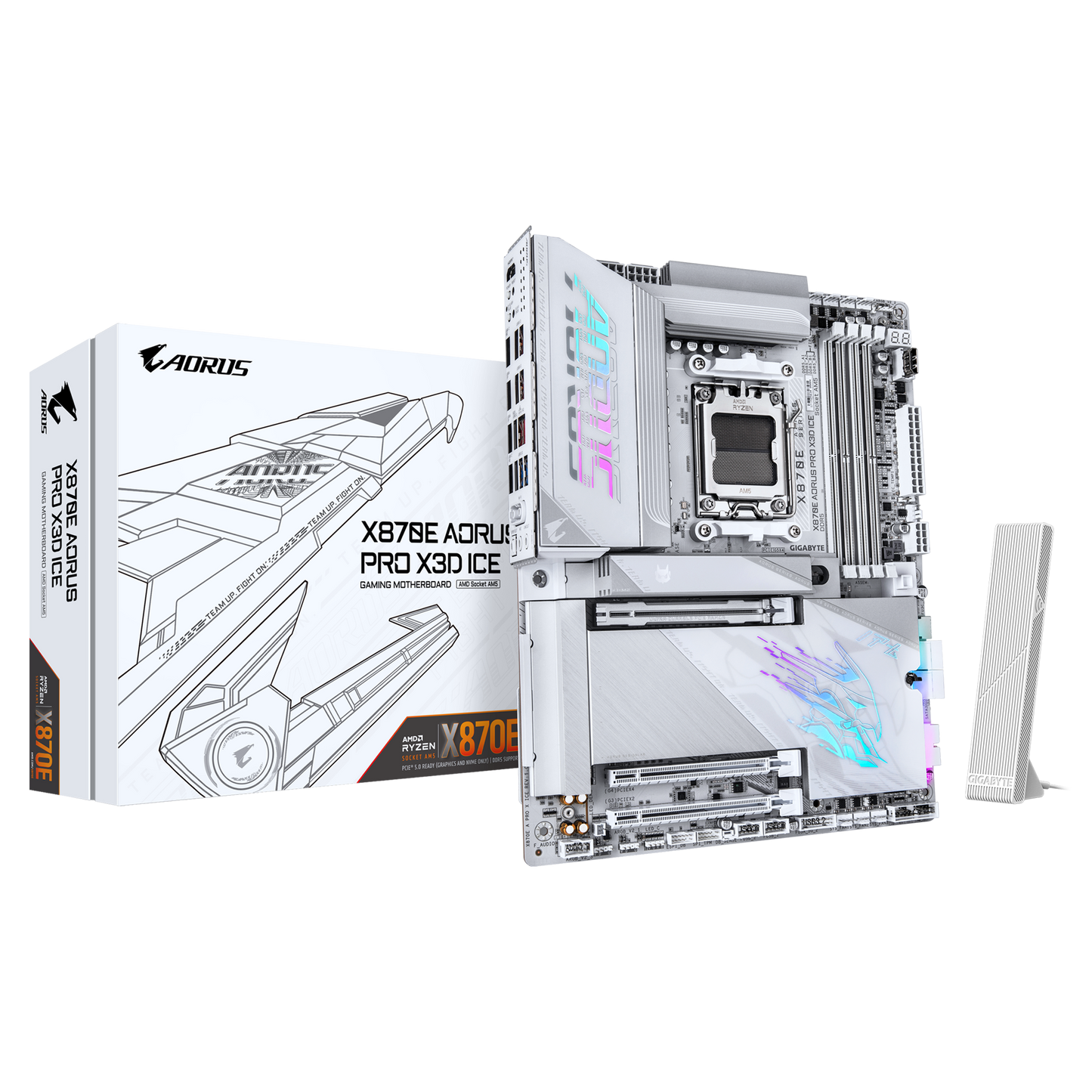 GIGABYTE AORUS X3D Model GA-X870E A PRO X ICE Motherboard  AMD X870 Series (supports AMD Ryzen™ 9000 / Ryzen™ 8000 / Ryzen™ 7000 series processors)