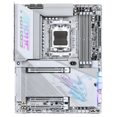 GIGABYTE AORUS X3D Model GA-X870E A PRO X ICE Motherboard  AMD X870 Series (supports AMD Ryzen™ 9000 / Ryzen™ 8000 / Ryzen™ 7000 series processors)
