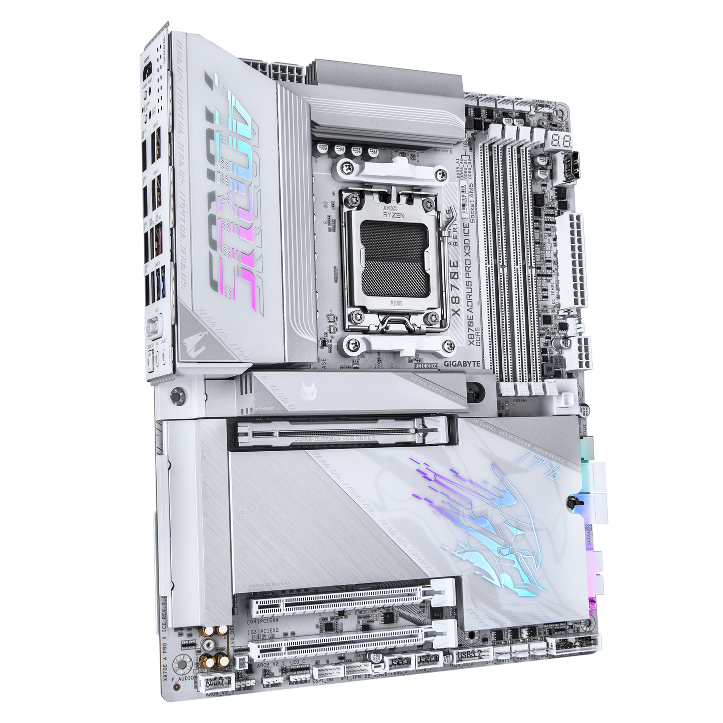 GIGABYTE AORUS X3D Model GA-X870E A PRO X ICE Motherboard  AMD X870 Series (supports AMD Ryzen™ 9000 / Ryzen™ 8000 / Ryzen™ 7000 series processors)