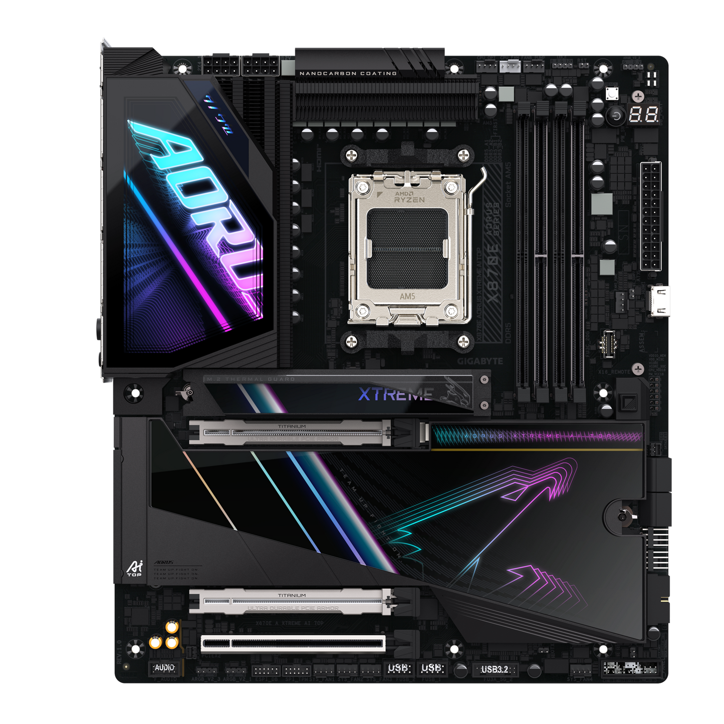 GIGABYTE AORUS AM5 X870E EATX GA-X870E A XTREME AI TOP Motherboard  AMD X870 Series (supports AMD Ryzen™ 9000 / Ryzen™ 8000 / Ryzen™ 7000 series processors)