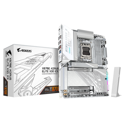 GIGABYTE AORUS X3D Model GA-X870E A ELITE X ICE Motherboard  AMD X870 Series (supports AMD Ryzen™ 9000 / Ryzen™ 8000 / Ryzen™ 7000 series processors)