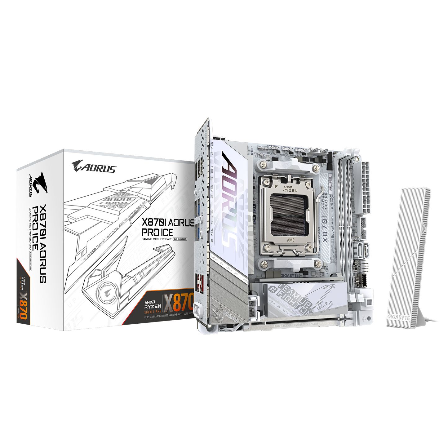 GIGABYTE AORUS AM5 X870 ITX GA-X870I AORUS PRO ICE Motherboard  AMD X870 Series (supports AMD Ryzen™ 9000 / Ryzen™ 8000 / Ryzen™ 7000 series processors)