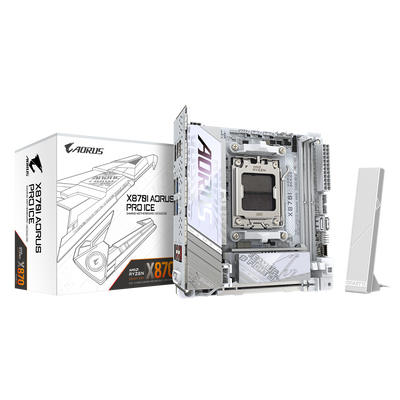 GIGABYTE AORUS AM5 X870 ITX GA-X870I AORUS PRO ICE Motherboard  AMD X870 Series (supports AMD Ryzen™ 9000 / Ryzen™ 8000 / Ryzen™ 7000 series processors)