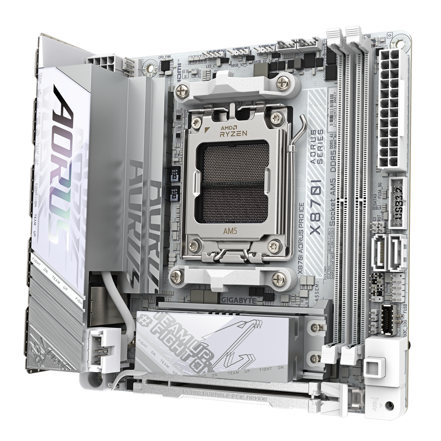 GIGABYTE AORUS AM5 X870 ITX GA-X870I AORUS PRO ICE Motherboard  AMD X870 Series (supports AMD Ryzen™ 9000 / Ryzen™ 8000 / Ryzen™ 7000 series processors)
