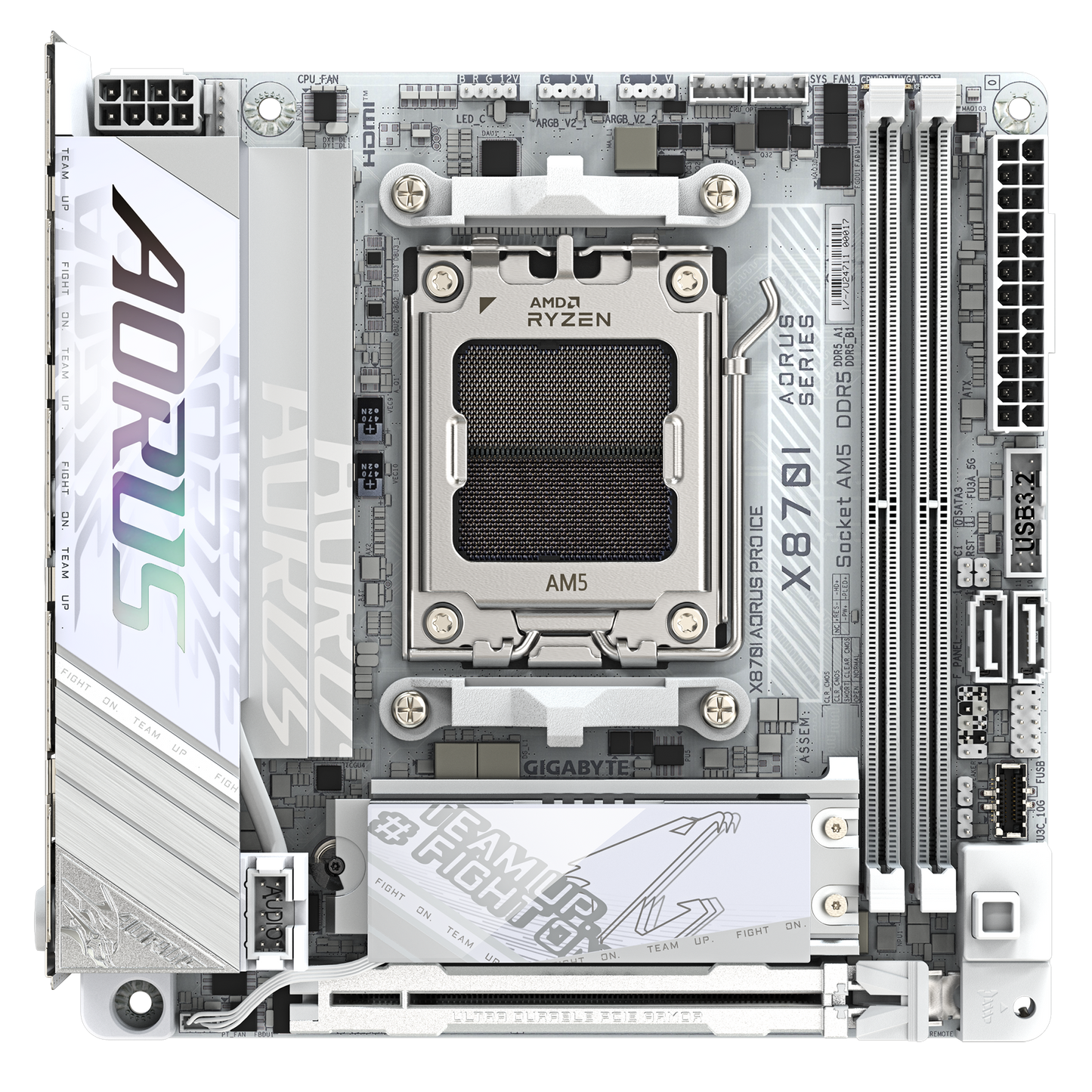 GIGABYTE AORUS AM5 X870 ITX GA-X870I AORUS PRO ICE Motherboard  AMD X870 Series (supports AMD Ryzen™ 9000 / Ryzen™ 8000 / Ryzen™ 7000 series processors)