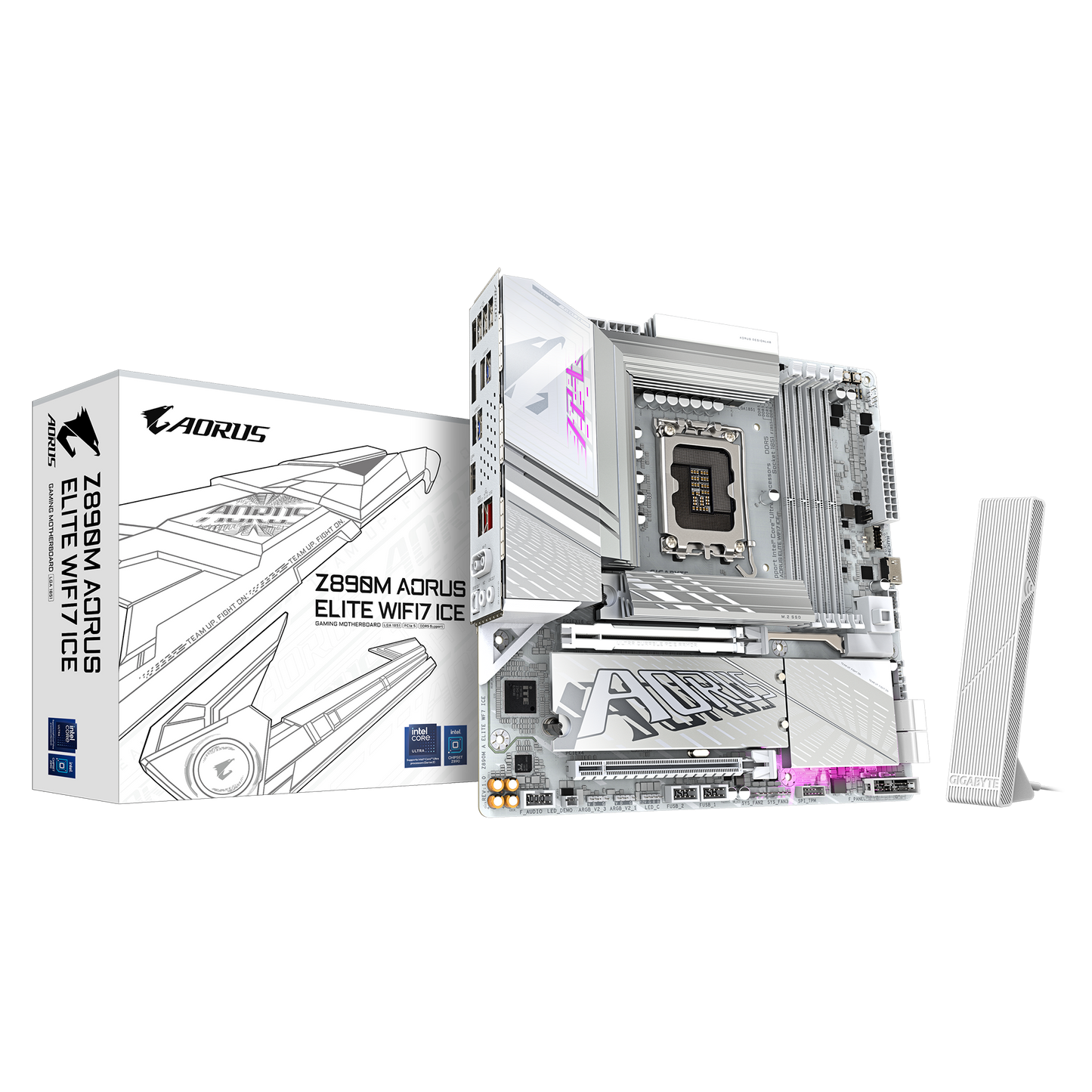 GIGABYTE AORUS Z890 MATX GA-Z890M A ELITE WF7 ICE Motherboard (Supports 15th Gen Intel® Core™ Ultra Processors)